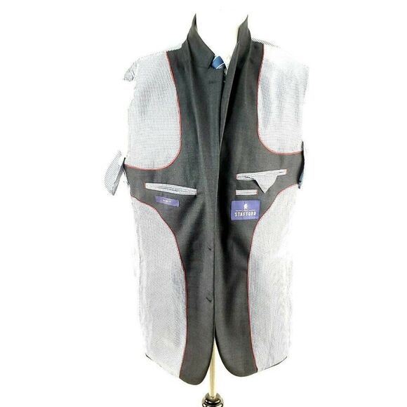 Stafford 44L 2 Silver Button Gray Wool Blazer Spor - Picture 9 of 10